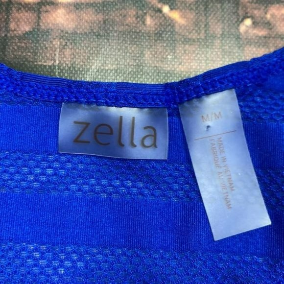 Zella Blue Racerback Workout Tank Top Summer Tee - Picture 4 of 5